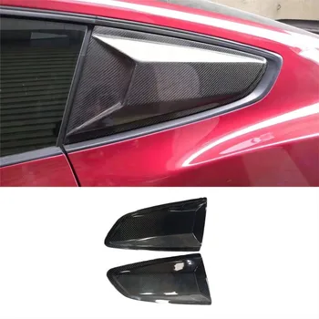 За Ford Mustang 15-20 Покриване на вентилационна решетка, задните странични прозорци, изработени от въглеродни влакна 2 елемента Щори Панел Спойлер на Капака на задния страничен прозорец