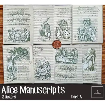 Стикер Сладки Етикети, за да проверите за scrapbooking Алиса в Страната на Чудесата Материали за водене на дневник Реколта