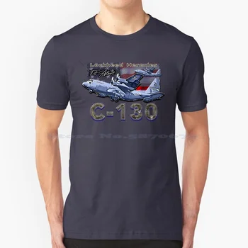 Тениска с Военен самолет Lockheed C-130 Hercules военновъздушните сили на САЩ са от 100% памук Тениска С Изображение на Полет на Самолет на военновъздушните сили на C 130 Lockheed Martin