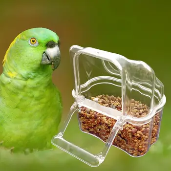 2 елемента Сигурна ясла за папагали Диспенсер за храна със защита от преобръщане на Ясла за папагали Ясла за птици Опаковка за храни за домашни любимци, Удобства за папагали