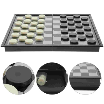 Пластмасови международни шашки, сгъваема настолна игра, полезни шах, аксесоари за развлекателни игри, забавен аксесоар