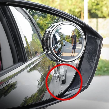 2X HD Стъкло За Огледало със сляпа зона, Автомотоцикл, Регулируеми на 360 ° Широкоъгълни Огледала за обратно виждане, Екстра Кръгли...