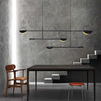 Окачен лампа Nordic led, модерен, креативен окачен лампа от алуминий желязо с геометрична линия, трапезария, кухня, бар, окачена лампа