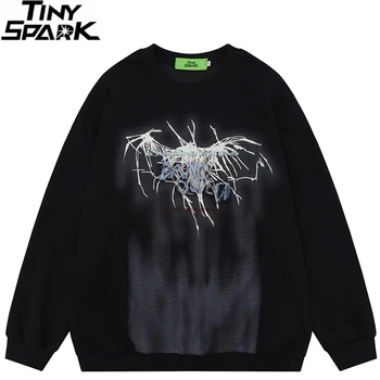Мъжки градинска hoody 2023 г., пуловер в стил хип-хоп с образа на чудовище, hoody, памук пуловер Harajuku, Y2K, черен, лилав