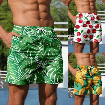 Мъжките ежедневни панталони с принтом, младежки летни мъжки спортни панталони, шорти за фитнес, плажни шорти