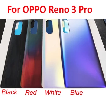 Благородна Нова Стъклена Делото За OPPO Reno 3 Pro Reno3pro Ремонт на Задната Врата Смяна на Отделението за батерията + Лепило-Стикер