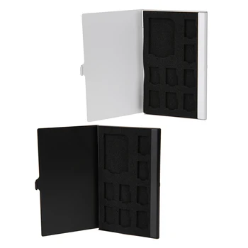 Калъф за съхранение на памет карти, кутия от монослойного алуминий, 1SD + 8TF, Micro SD карта, кутия за съхранение на Пин-кодове, калъф за притежателя на