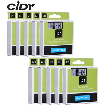 CIDY Dymo D1 45022 е съвместим с этикеточными ленти DYMO D1 12 мм, черен на цвят със сребро За производство на етикети, Подходящи Label Manager 210 450 LM160