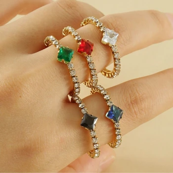 Модни открити пръстени ААА + с кубическим цирконием За момичета, жени, изискани сватбени водоустойчив бижута от неръждаема стомана, странни неща 2023