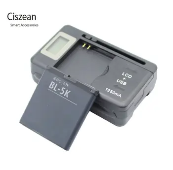 Ciszean 1x Взаимозаменяеми Батерия BL-5K + Универсално Зарядно за Nokia N85 N86 N87 8MP 701 X7 X7 00 C7 C7-00S Oro X7-00 2610S T7 BL5K