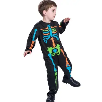 Свободни детски костюми на скелети, боди с реалистични черепа на Хелоуин, бебешки украса за Хелоуин за дома, в училище, в къщи с духове