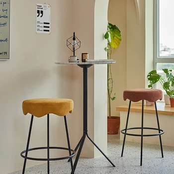 Скандинавските Бар Столове от Ковано Желязо за Кухненски Мебели Ретро Високо Столче Модерен Минималистичен Дизайн на Домакински Кафе Бар Стол