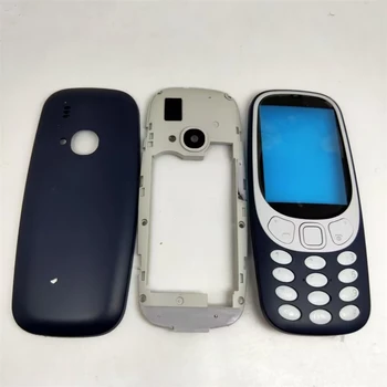 За Nokia 3310 (версия 2G) Пълен предната лицева капак на корпуса, средно + задния капак на отделението за батерията с английската клавиатура
