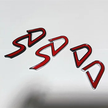 3D Метал, хром, Черно, червено лого, емблема на SD D, икона на крилото на колата стикер на багажника на Mini C00PERD, аксесоари SD D Stikcer