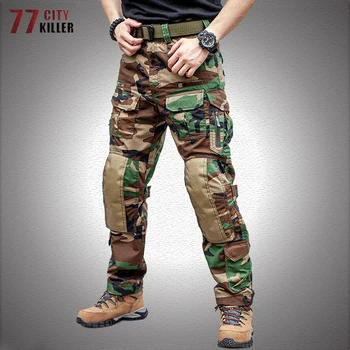 Тактически Панталони Ripstop Водоустойчив Мъжки Гофрети Армейските Бойни Панталони SWAT Мъжки Камуфляжные Военни Джоггеры-карго С множество джобове XS-3XL