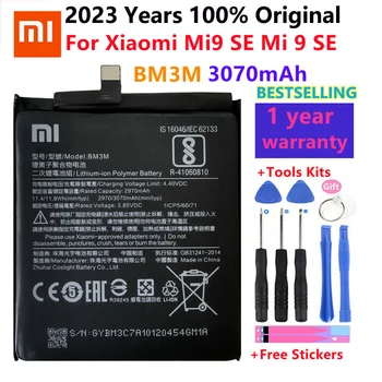 Оригинални сменяеми батерии за XiaoMi Mi9 SE Mi 9SE BM3M, оригинална батерия за телефон 3070 mah + подарък инструменти + стикери