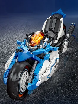 Известният Шампион по бягане Технически Мотоциклет Модел автомобил Строителни блокове Експерт по скорост Мотор Тухли Играчка За деца Подаръци за деца
