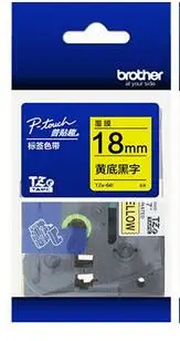 2x Касетата с етикет на лента tze-641 принтери за етикети Brother p-touch 18 мм, черен цвят на жълт