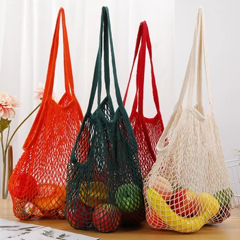 Памучен окото чанта за пазаруване, преносим окото чанта за съхранение на плодове и зеленчуци, Множество чанта-тоут, чанта-органайзер, екологично чанта