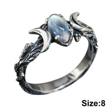 Рожден ден на Луната Чар 5 Размери Бижута, Изкуствена Скъпоценен Камък Вечерни Модни Реколта Сплави Траен Подарък за Годишнина от Геометрично Женски пръстен