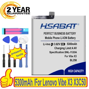 Батерия за Lenovo Lemeng X3 C50 C70 5300 mah BL258 Vibe X3 X3c50 X3c70 X3a40