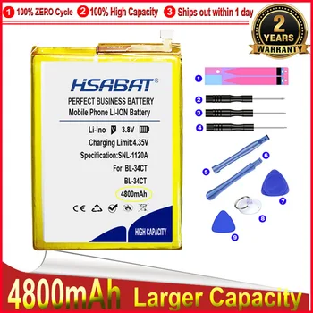 Батерия HSABAT 0 цикли 4800 mah BL-34CT за най-високо качество заменяеми батерията TECno CAMON 11S