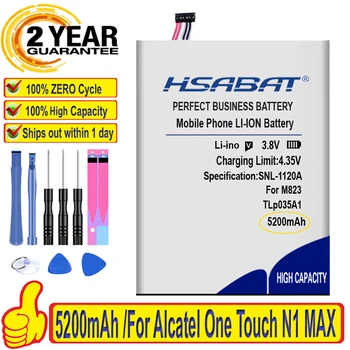 Най-добрата марка е 100% Нов 5200 mah TLp035AJ TLp035A1 Батерия за Alcatel One Touch N1 MAX За Батерии TCL M823