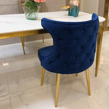 Трапезария стол Лесен и луксозен италиански текстилен стол за Домашно маса за хранене и стол Модерен проста работа тоалетка Разтегателен стол