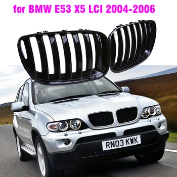 Размерът / видът на предните лъскавите черни спортни решетки за бъбреците, решетка, капак за BMW E53 X5 ИРТ 2004 2005 2006 Оформление на автомобили